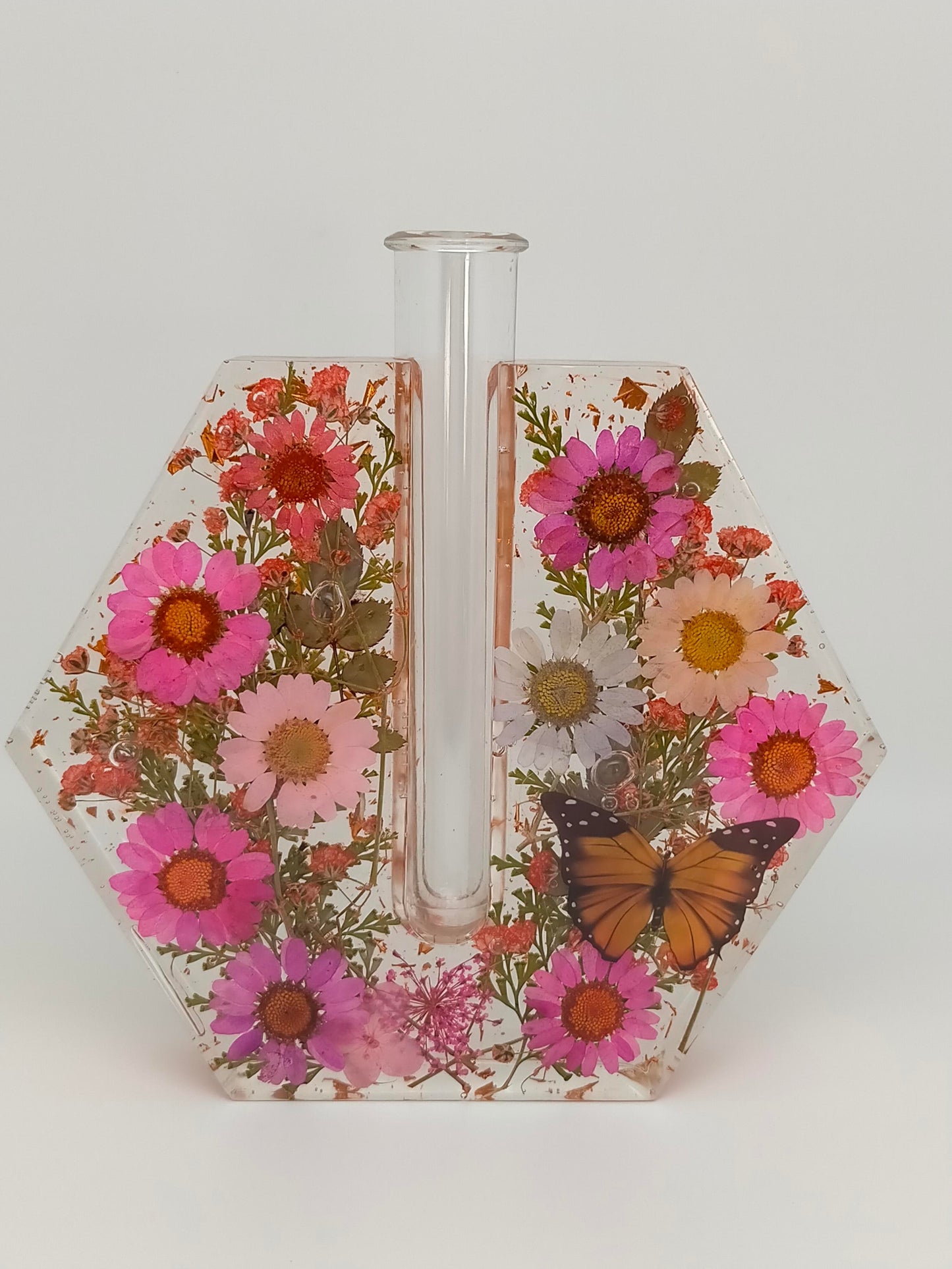 Vase  Soliflor  " Hexagonal " avec tube